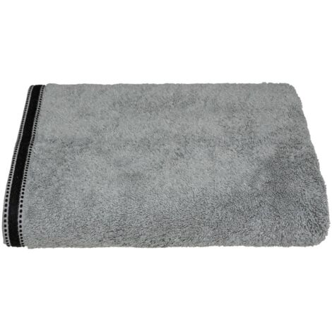 Drap de bain en Coton Gris Foncé tissu éponge 100 x 150 cm - Atmosphera