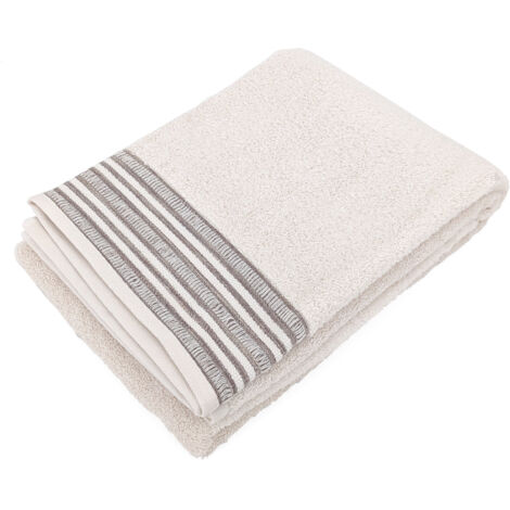Drap de bain pur coton 100x150 cm 500g/m2 collection DRY beige