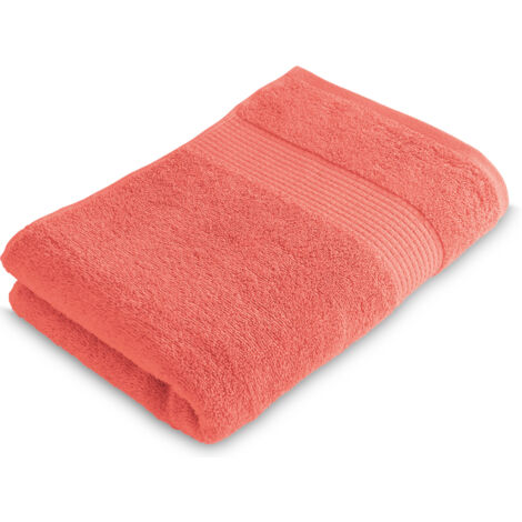 Drap de Douche 70 x 130 cm - 100% Coton - 450 gr/m2 - Corail