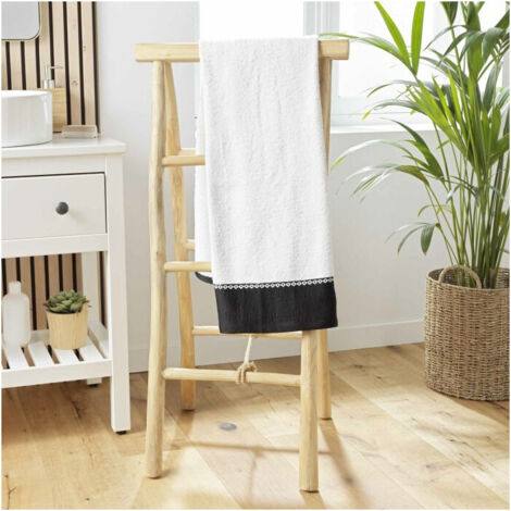 Drap de Douche 70 x 130 cm Majesty Blanc - Eponge Jacquard - Livraison gratuite
