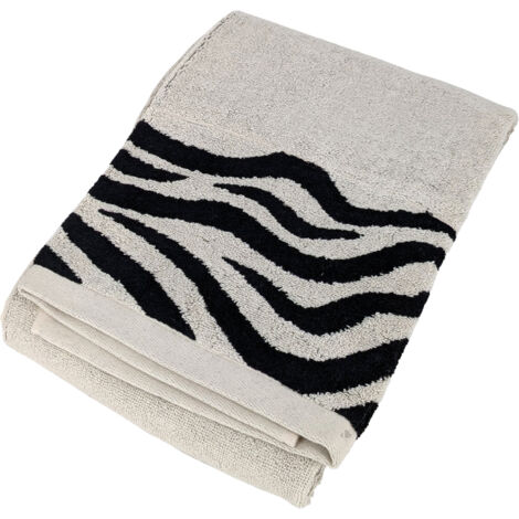 Drap de douche absorbant coton 70x140cm ZEBRA bordure beige