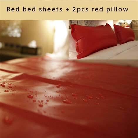 Drap de lit étanche pour SPA de Massage s-e-x, housse de matelas en PVC, sans Allergies,3 tailles 210x130cm 210x170cm 210x210cm,Red sheet 2 pillow,210cm X 130cm,CHINA