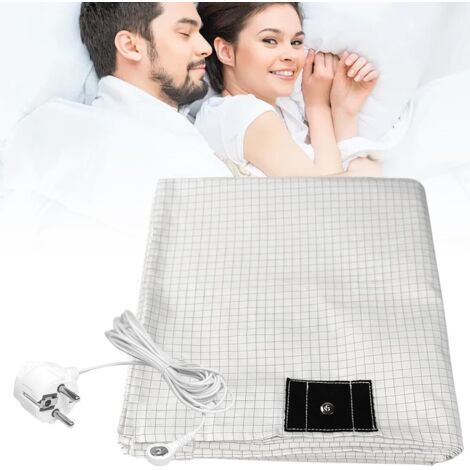 Drap de Mise à la Terre, 100x203cm Tapis de Mise à la Terre, Tapis de Champ magnétique, Tapis de Mise à la Terre en Fibre, avec 5% Fibre d'argent 95% Coton Biologique