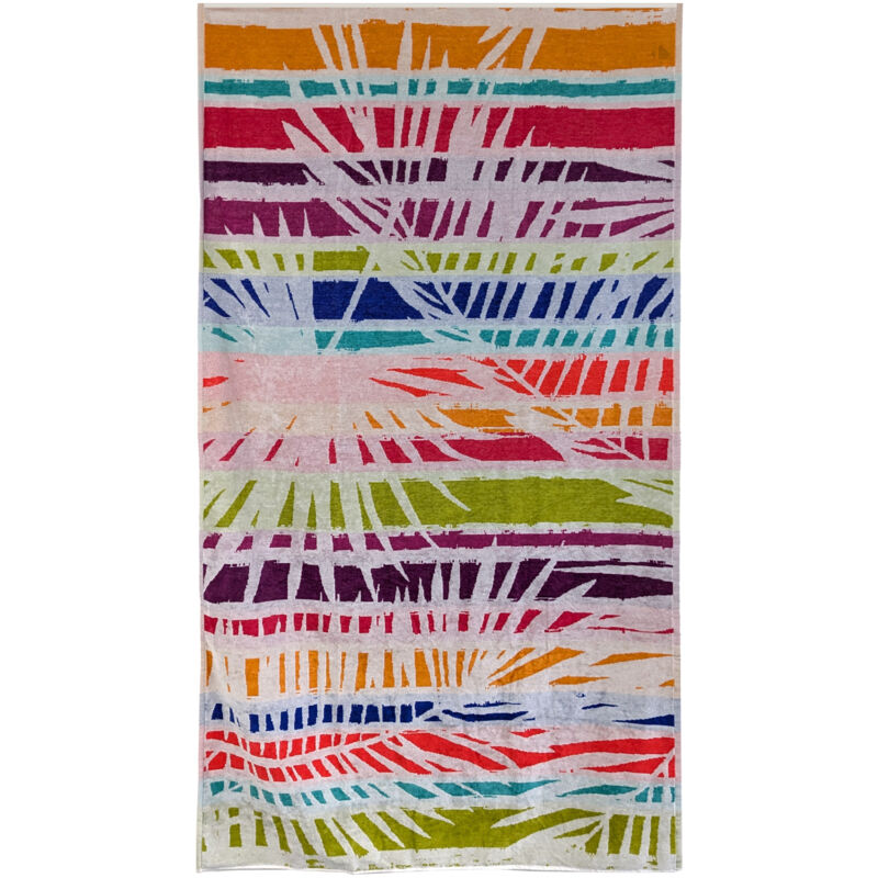 Drap de plage 100x180 cm en velours collection maddalena multicolore