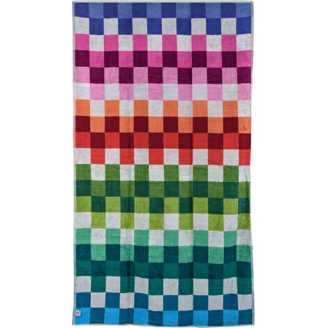 Drap de plage 100x180 cm en velours collection PANAREA multicolore