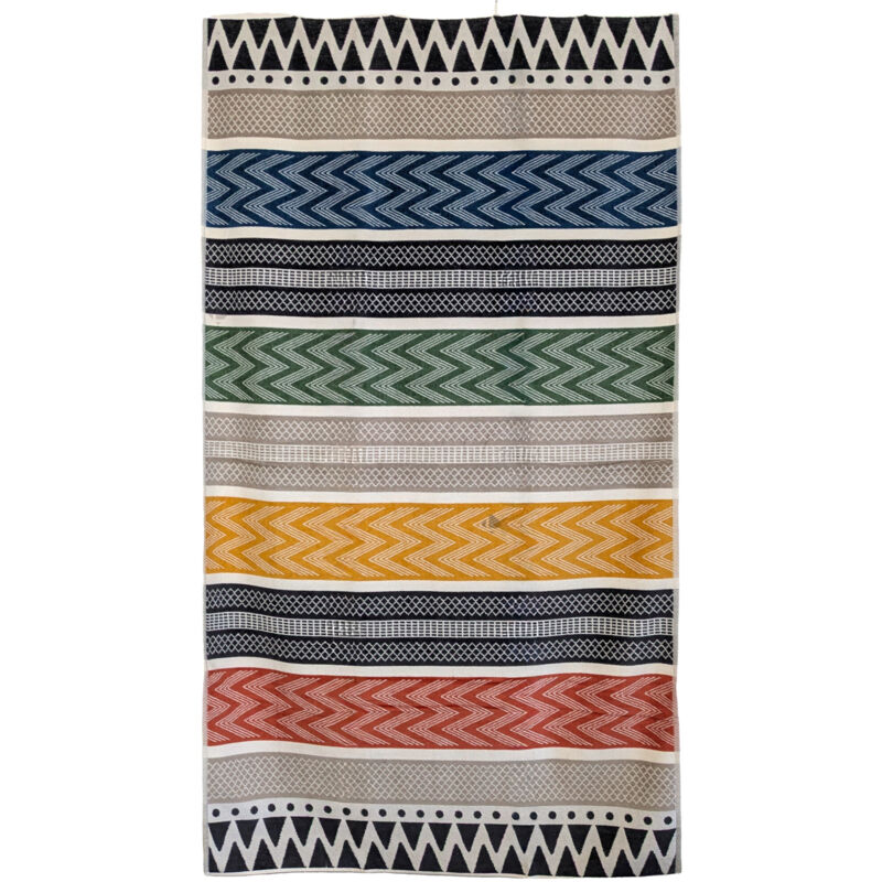 Drap de plage 100x180 cm pur coton collection BOLIVIA motif aztèques multicolore
