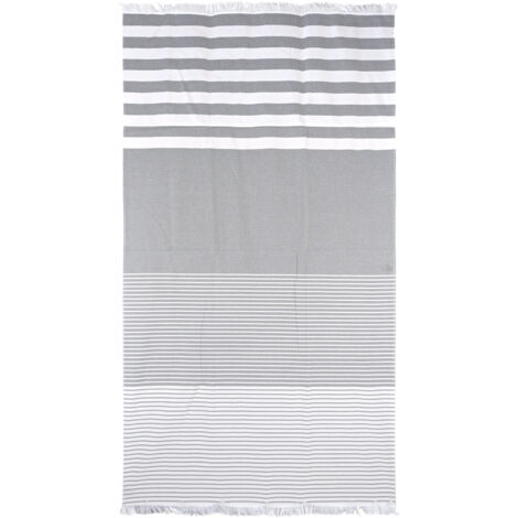 Drap de plage 100x180 cm pur coton collection FETOVAIA gris