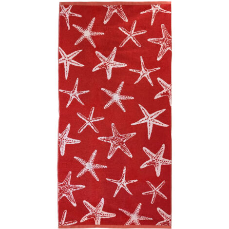 Drap de plage 75x150 cm pur coton collection AGRIGENTE rouge