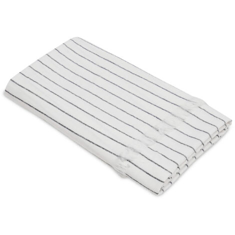 Drap de plage 95x180 cm mousseline de coton collection LANA FOUTAS avec franges neige