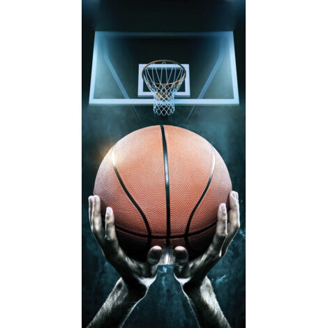 Drap de Plage en coton - 70 x 140 cm - Imprimé basketball - Livraison gratuite