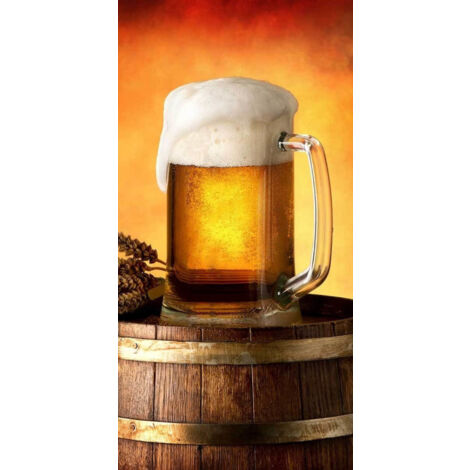 Drap de plage en coton bière - 70 x 140 cm - Orange - Livraison gratuite