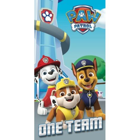 Drap de plage en coton Pat'Patrouilles One Team - 70 x 140 cm - Bleu - Livraison gratuite