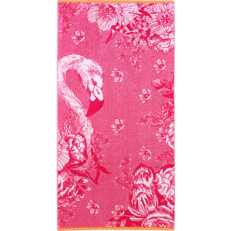 Drap de plage éponge 75x150cm FLAMINGO rose