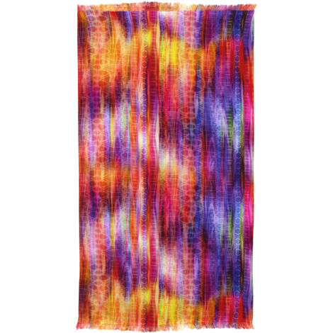 Drap de plage Fouta 100x180 cm coton 270 g/m² BIBIONE Cascade multicolore