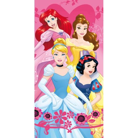 Drap de plage Princesses Disney - 70 x 140 cm - Rose - Livraison gratuite
