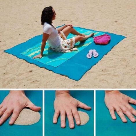 Drap de plage - SHOP-STORY - ZB14896 - Anti-sable - 200 x 150 cm - Bleu