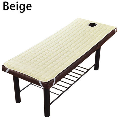 Drap de Table de Massage, matelas en Polyester doux, antidérapant, avec trous, pour SPA, soins du corps, 180x60cm/185x70cm, nouveau,Beige,180x60cm