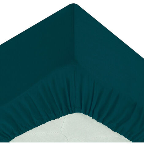Drap Housse 1 Personne "Percale" 90x190cm Bleu Egéen