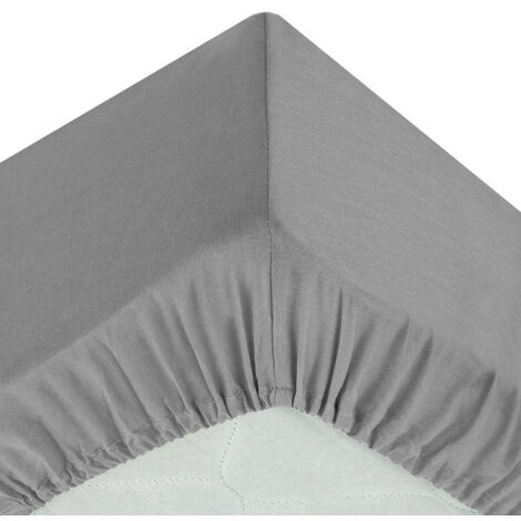 Drap Housse 1 Personne "Percale" 90x190cm Gris