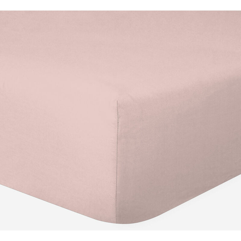 Drap-housse 100% Coton 57 Fils Rose Poudré - 80 x 200 cm - Bonnet 30 cm Drap-housse 100% Coton 57 Fils Rose Poudré - 80 x 200 cm - Bonnet 30 cm