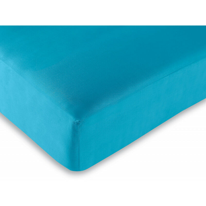 Univers D � Cor - Drap housse 100% Coton/57 fils/cm² - 200 x 200 cm - Turquoise