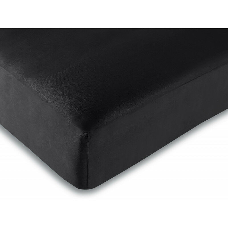 Univers D � Cor - Drap housse 100% Coton/57 fils/cm² - 90 x 190 cm - Noir
