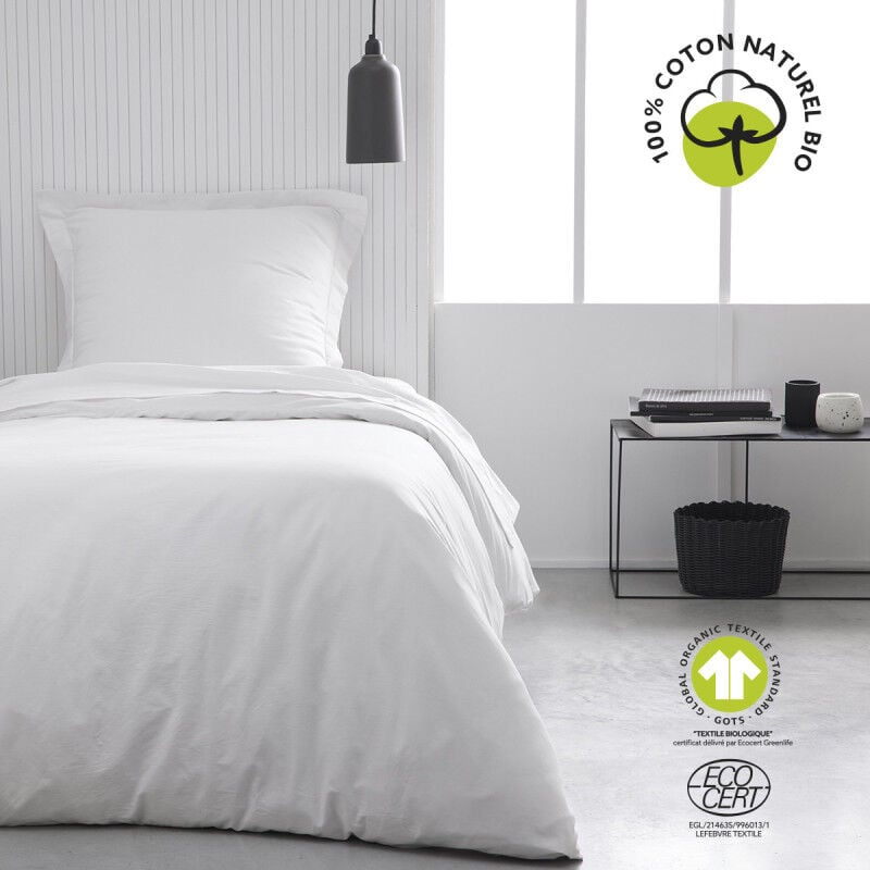 Drap housse en coton bio 'Organic' - Blanc - 90 x 190 cm - Livraison gratuite
