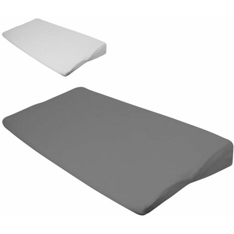 Drap housse 100% coton pour plan incliné - 60 cm de large - Gris - Monsieur Bébé