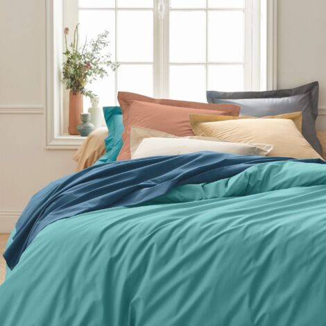 Drap housse 100% percale bonnet 30 160x200 moka - Tradilinge