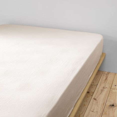 Drap housse 140x190 double gaze de coton pampa Terre de Nuit