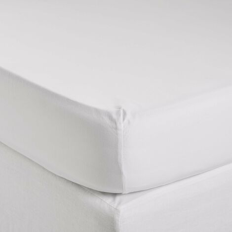 VIDAXL Drap-housse Jersey Blanc 140x200 cm Coton pas cher 