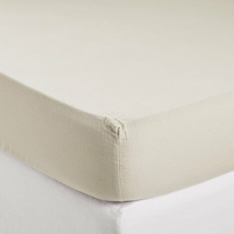 Drap Housse 140x200 cm MADURA - Ficelle - LOU