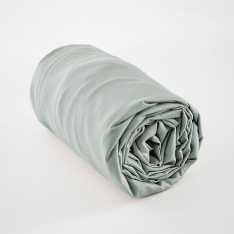 Drap housse 160 x 200 cm en satin de bambou – Salomé Eucalyptus – Bonnet 30 cm