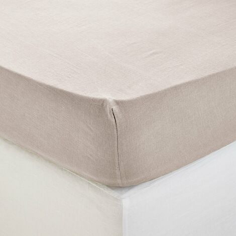 Drap Housse 160x200 cm MADURA - Ficelle - CARLINA