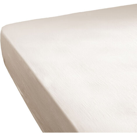Drap housse 180 x 200 x 30 cm double gaze de coton écru - PEPA 4