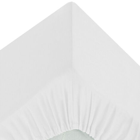 Drap Housse 2 Personnes "Percale" 140x190cm Blanc