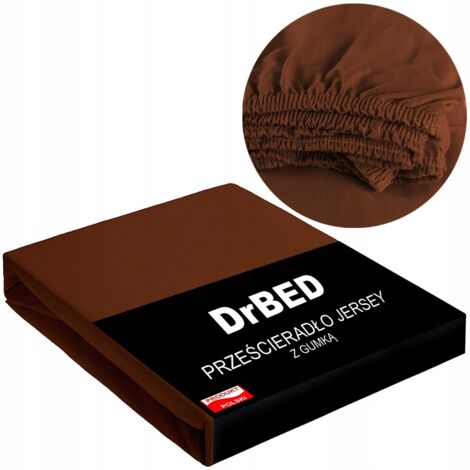 Drap-housse 220x200 Jersey Coton ÉLASTIQUE Marron Poli