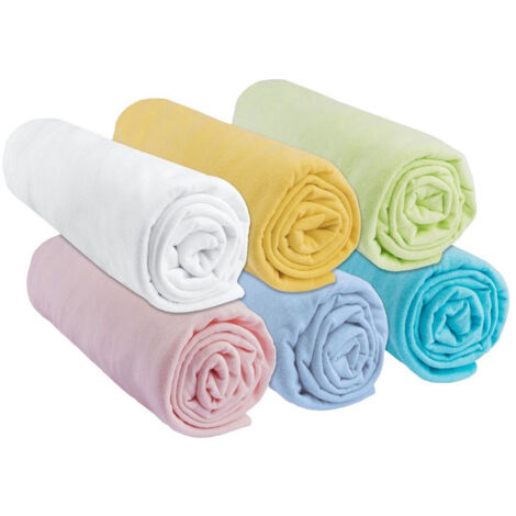 Drap housse 50x100 cm Coton Jersey Multicouleur (Lot de 6)