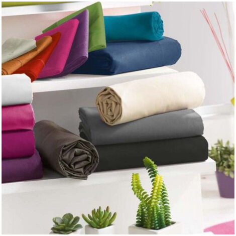 Drap housse 57 fils/cm² toutes dimensions - Rose Pétale - 160 x 200 cm - Rose Pétale -
