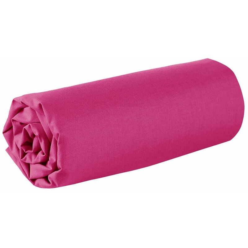 Doulito - Drap housse - 90 x 190 cm - 100% coton - 57 fils - France - Fuchsia