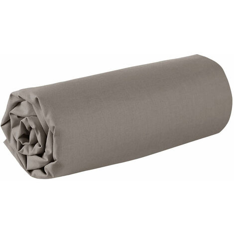 Drap housse - 90 x 200 cm - 100% coton - 57 fils - France - Taupe