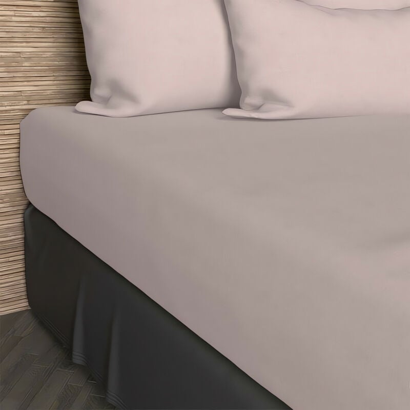 Soleil D Ocre - Drap housse 140x190 cm en coton 57 Fils soleil d'ocre rose