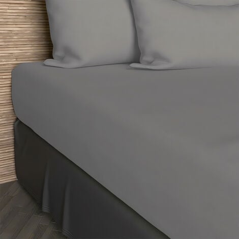 SOLEIL D OCRE Drap housse 90x190 cm en coton 57 Fils SOLEIL D'OCRE gris