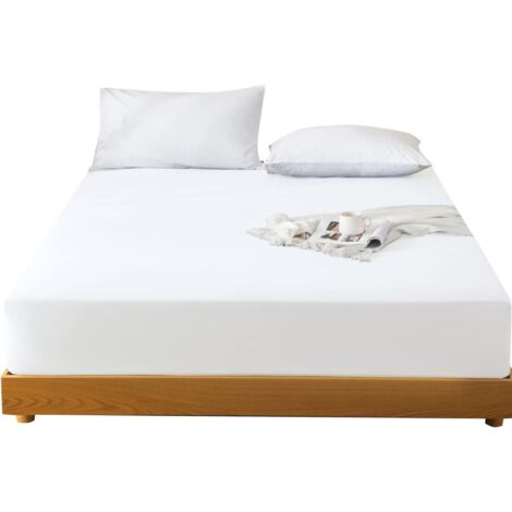 Drap-housse antidérapant – Blanc – Dimensions 150 × 200 cm