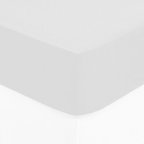 Drap housse aspect coton lavé Blanc 160x200 cm