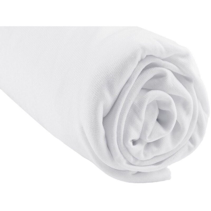 Bbla - Drap housse Bambou lit deux places 140x190 / 140x200 cm - Blanc