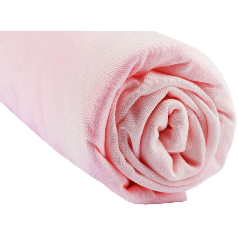 Bbla - Drap housse Bambou lit deux places 140x190 / 140x200 cm - Rose