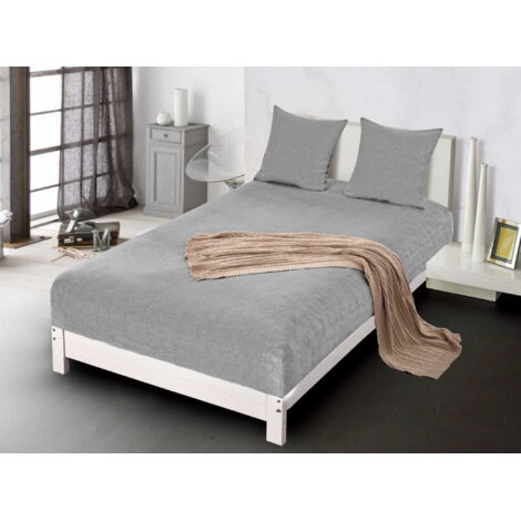 Drap housse « BEAR » 180x200+28 gris clair