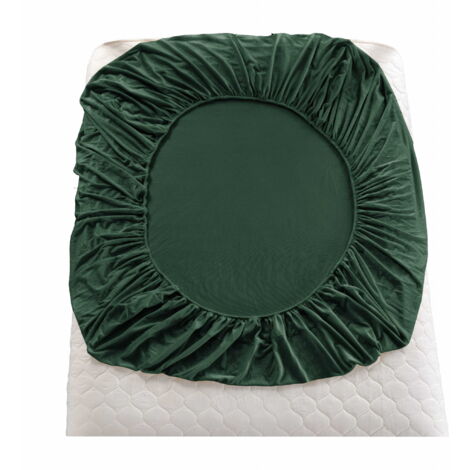 Drap housse « BEAR » 180x200+28 vert bouteille