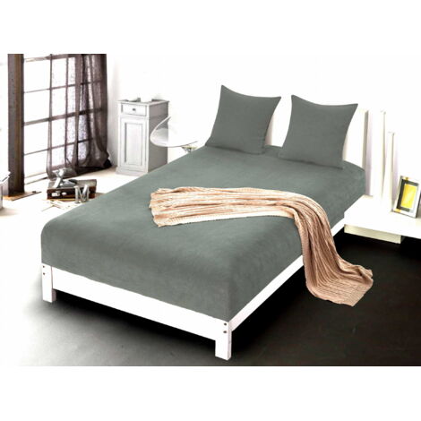 Drap-housse « BEAR » 220x200+28 gris foncé